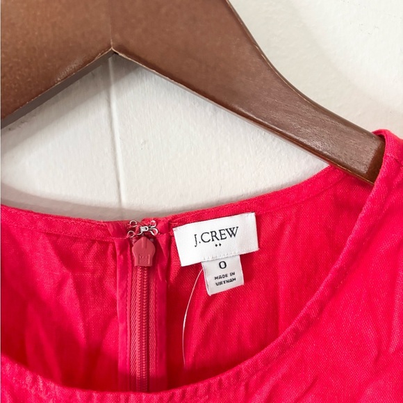 J Crew red sleeveless linen blend mini dress size 0 new - Picture 2 of 9